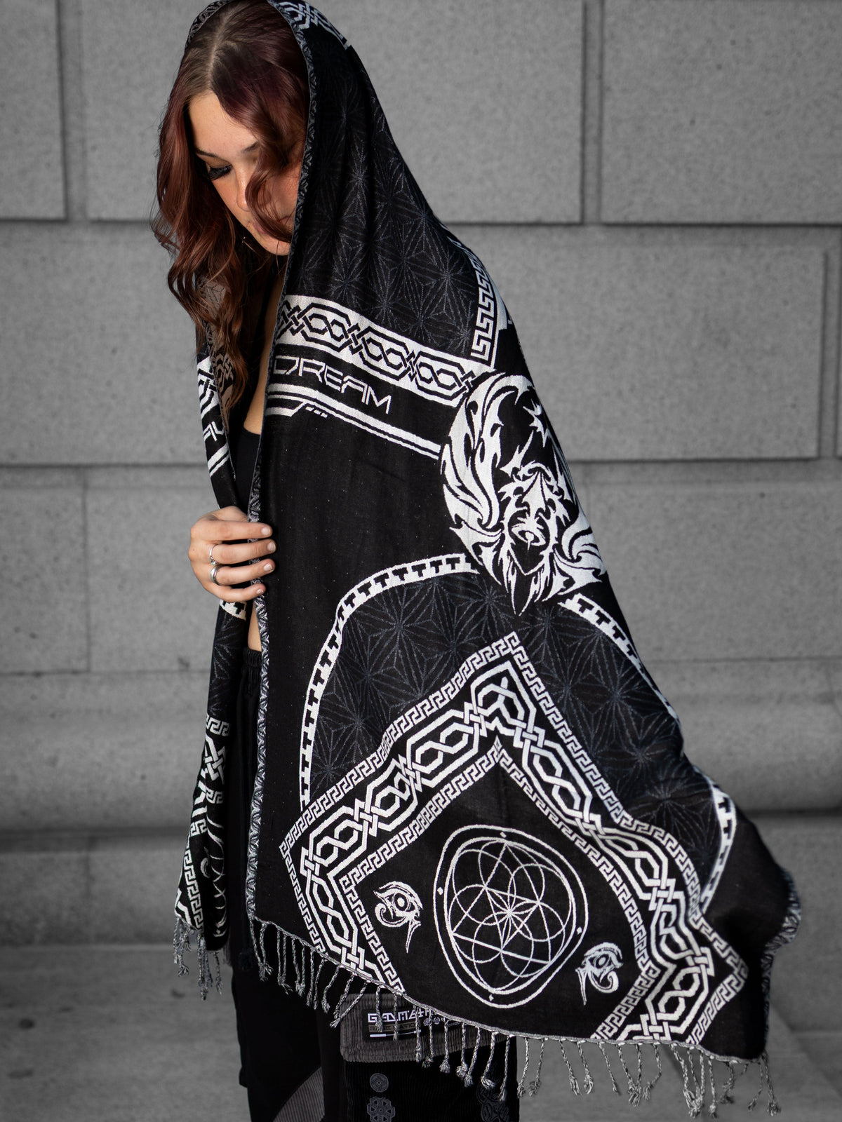 DREAM AWAKE V2 • BLACK/WHITE • 8 Year Anniversary Shawl Shawls 