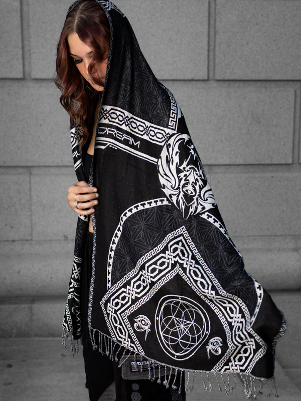 DREAM AWAKE V2 • BLACK/WHITE • 8 Year Anniversary Shawl Shawls 