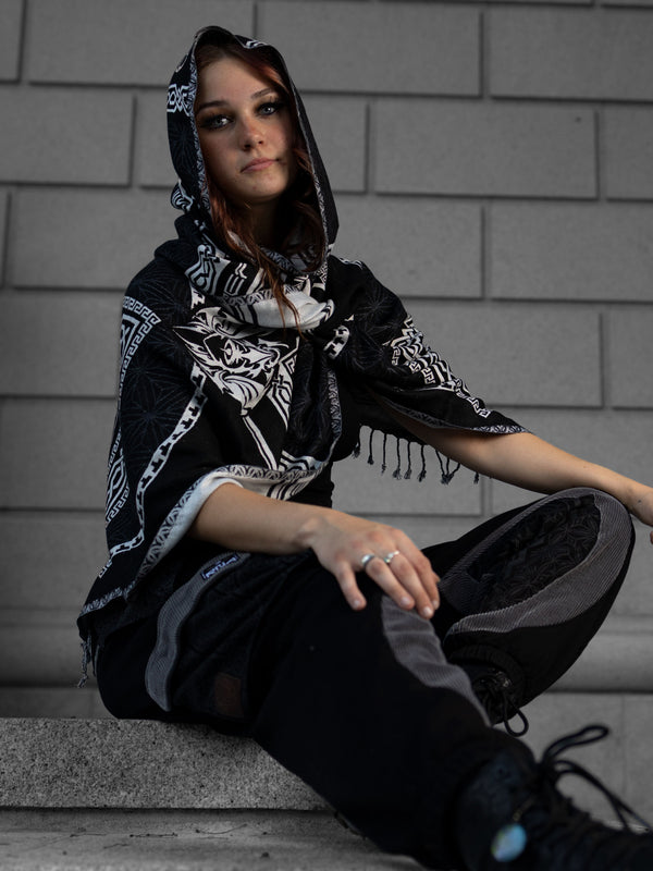 DREAM AWAKE V2 • BLACK/WHITE • 8 Year Anniversary Shawl Shawls 