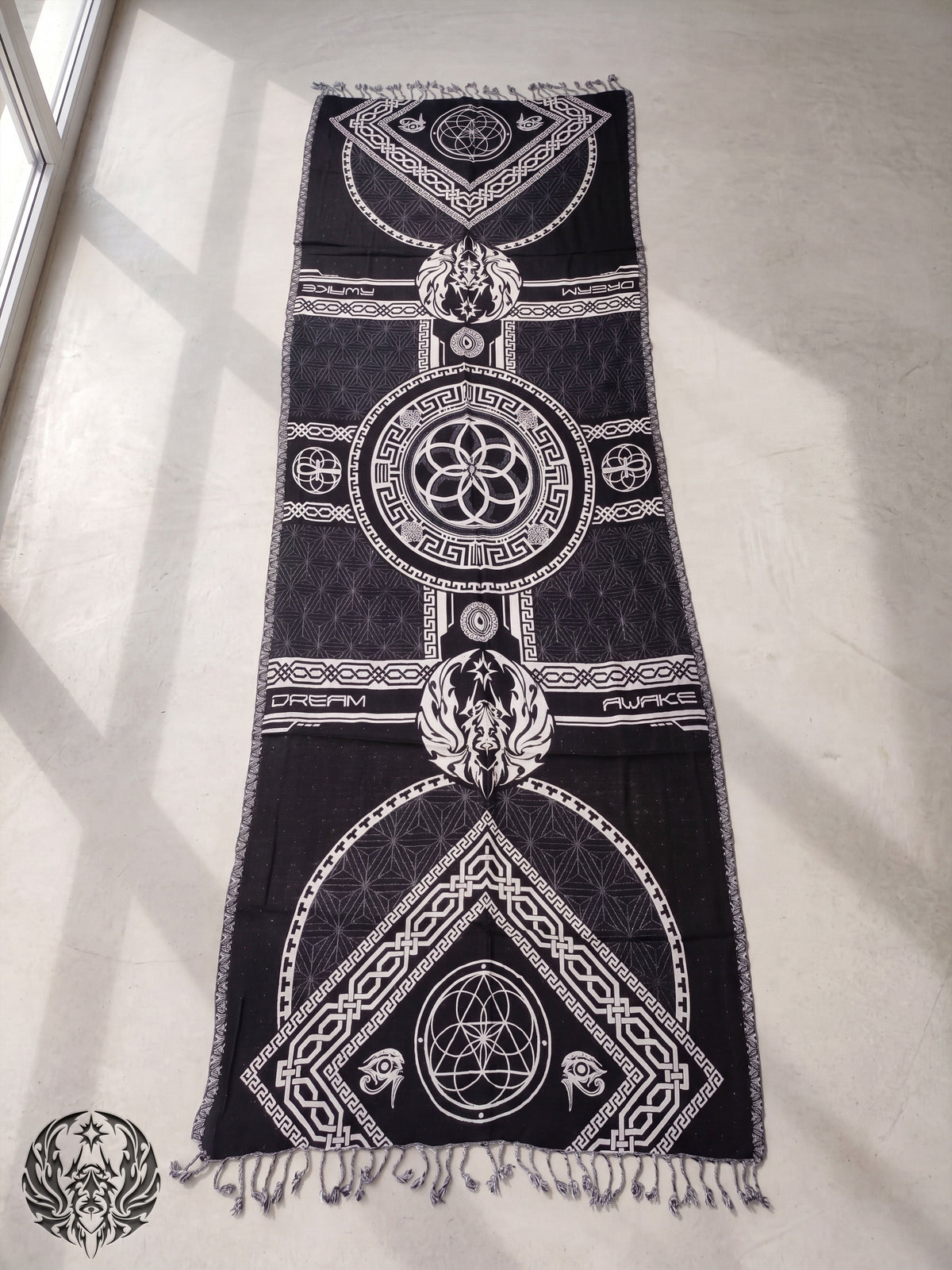 DREAM AWAKE V2 • BLACK/WHITE • Anniversary Reversible Festival Shawl Shawls 