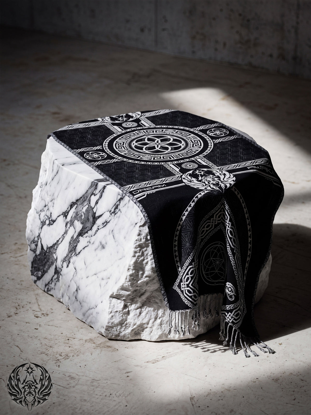 DREAM AWAKE V2 • BLACK/WHITE • Anniversary Reversible Festival Shawl Shawls 