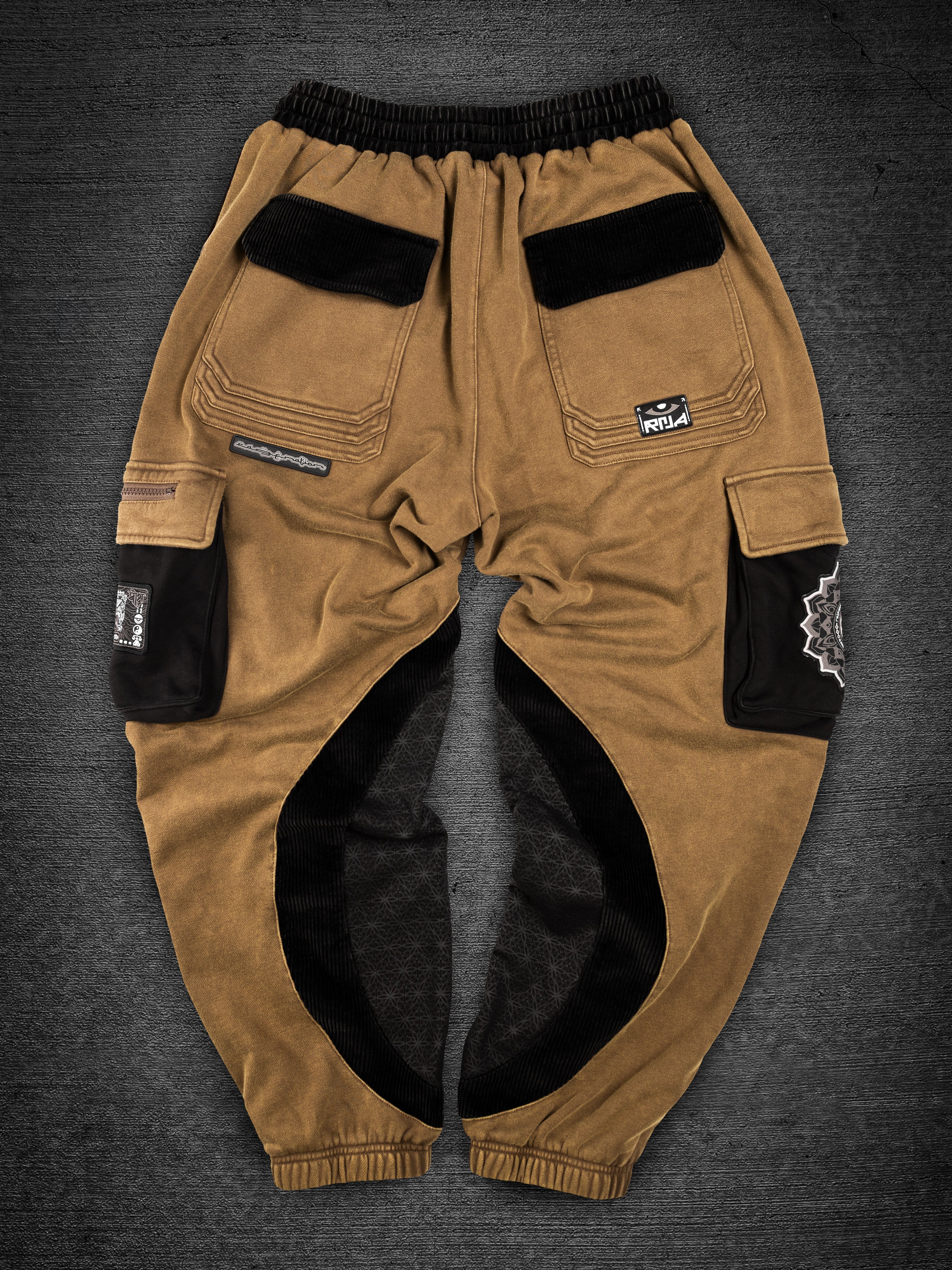MOKSHA मोक्ष ✦ Tan/Black ✦ Corduroy Flow Joggers Joggers 