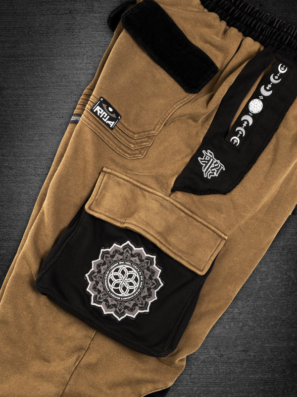 MOKSHA मोक्ष ✦ Tan/Black ✦ Corduroy Flow Joggers Joggers 
