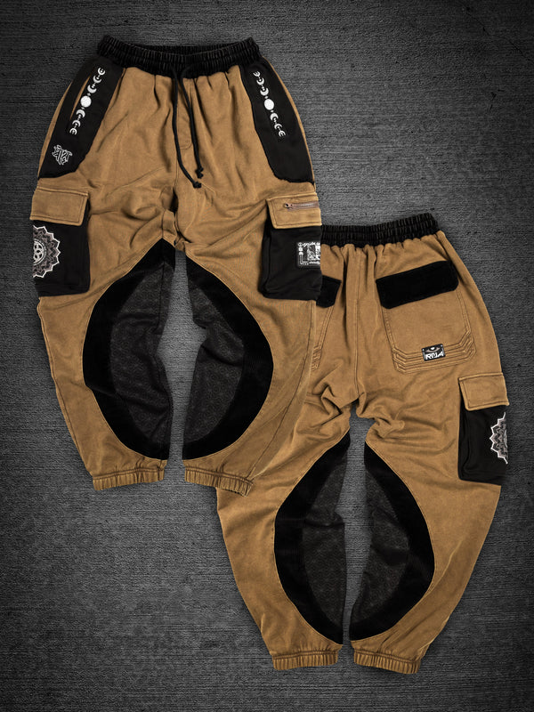 MOKSHA मोक्ष ✦ Tan/Black ✦ Corduroy Flow Joggers Joggers 