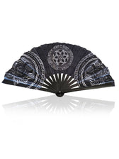 FOREVER EVOLVING SCARAB • BLACK/WHITE • Double-sided XL Bamboo Folding Fan Fan 