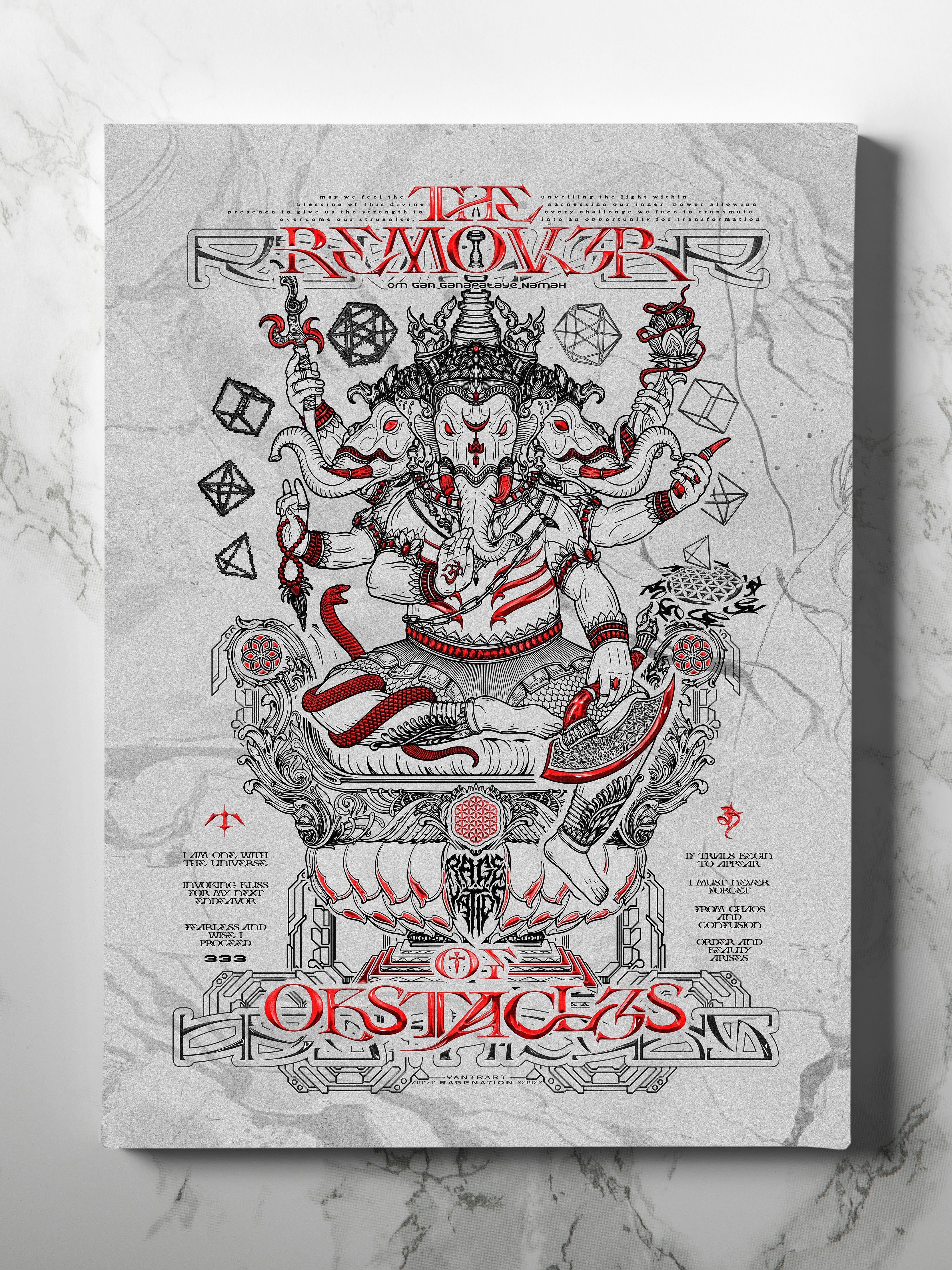 REMOVER OF OBSTACLES ✦ V2 ✦ RAGE NATION ✦ Limited Edition Canvas Canvas 