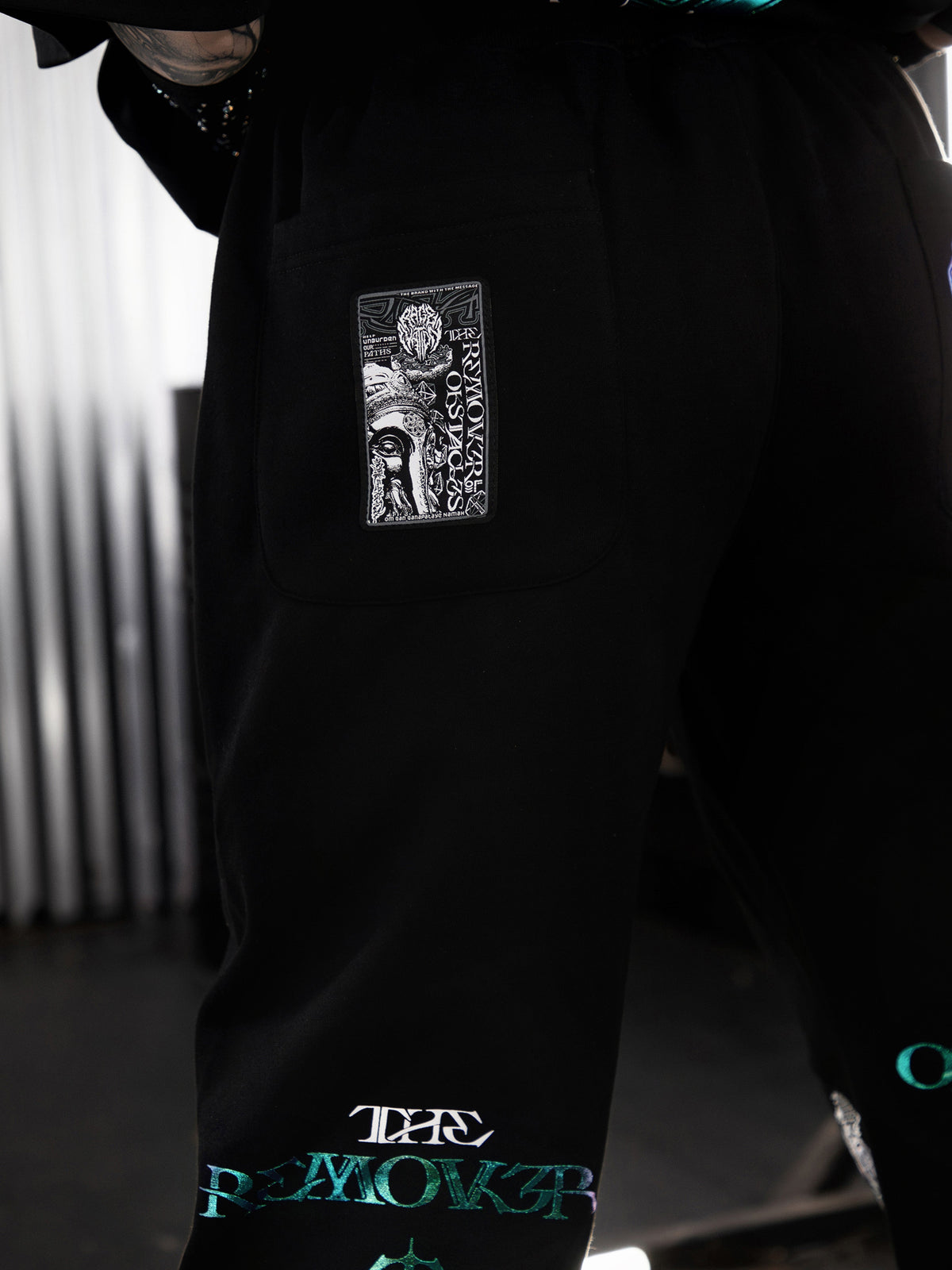 REMOVER OF OBSTACLES ✦ 3-TONE IRIDESCENT FOIL ✦ Premium Joggers w/ Hidden Pocket Joggers 