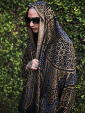 GEOMETRY OF BEING ✦ Gold/Silver ✦ Festival Shawl Shawls 