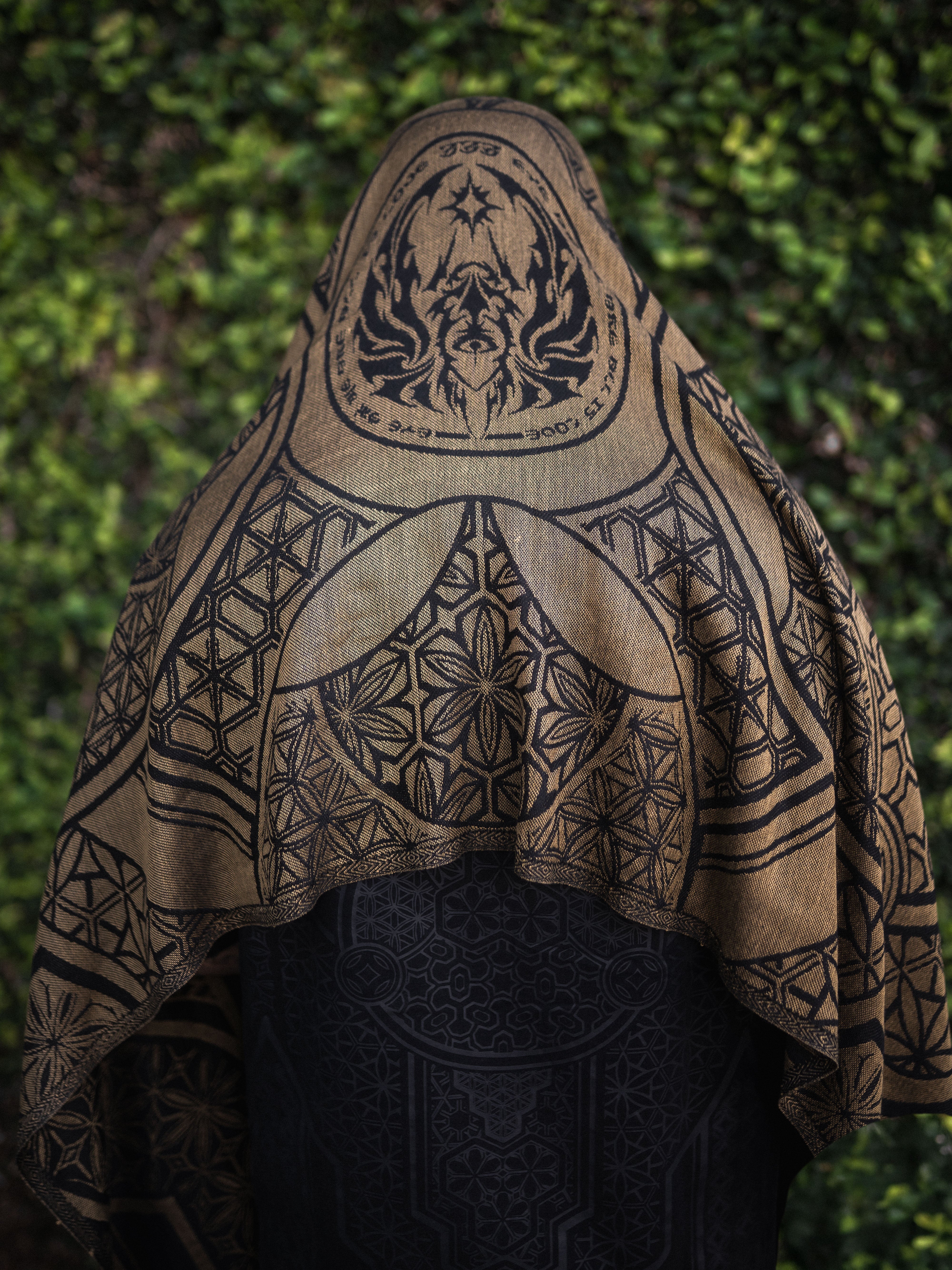 GEOMETRY OF BEING ✦ Antique Gold Festival Shawl Shawls 