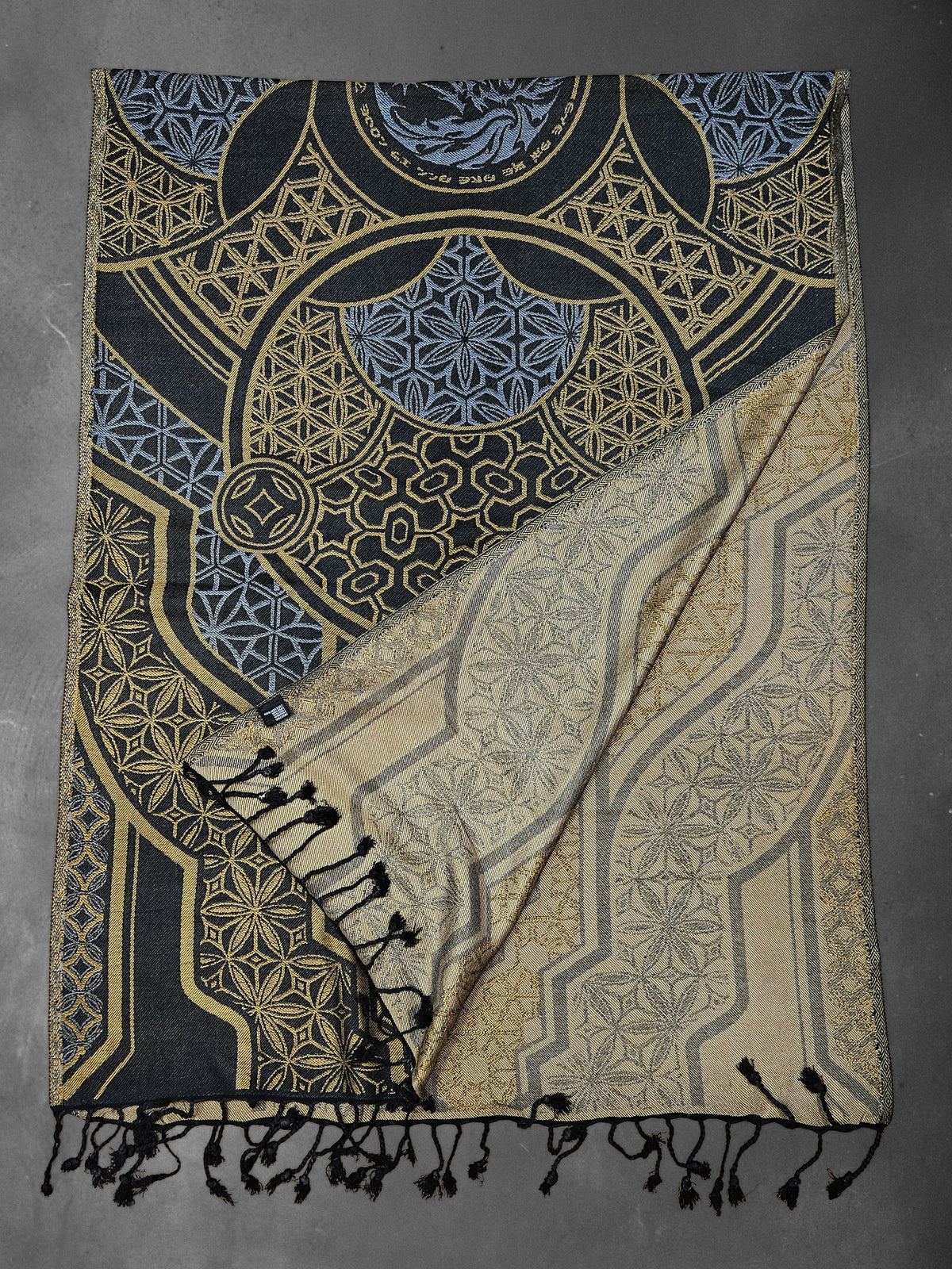 GEOMETRY OF BEING ✦ Gold/Silver ✦ Festival Shawl Shawls 