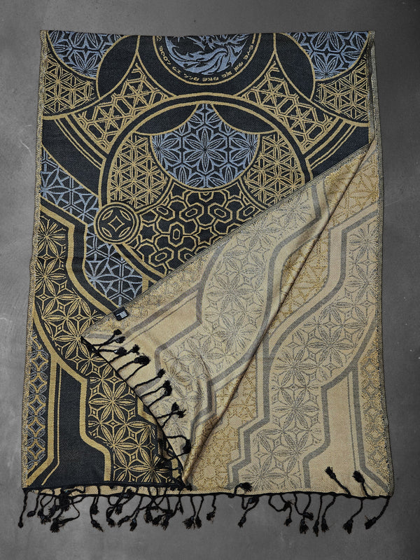 GEOMETRY OF BEING ✦ Gold/Silver ✦ Festival Shawl