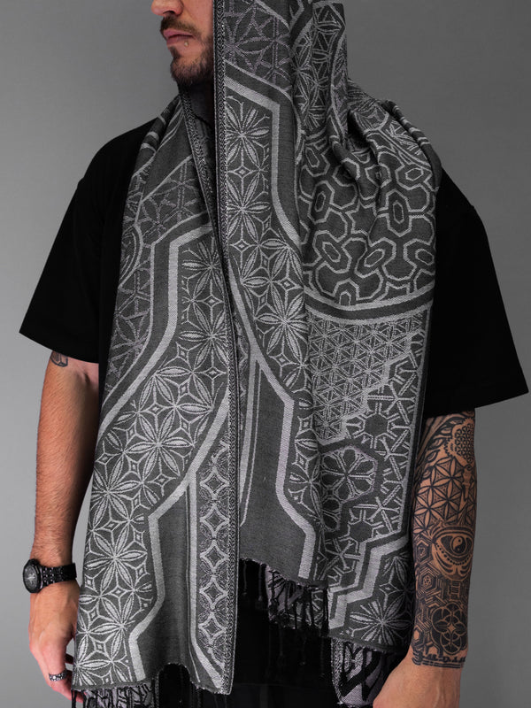 GEOMETRY OF BEING ✦ White Festival Shawl Shawls 