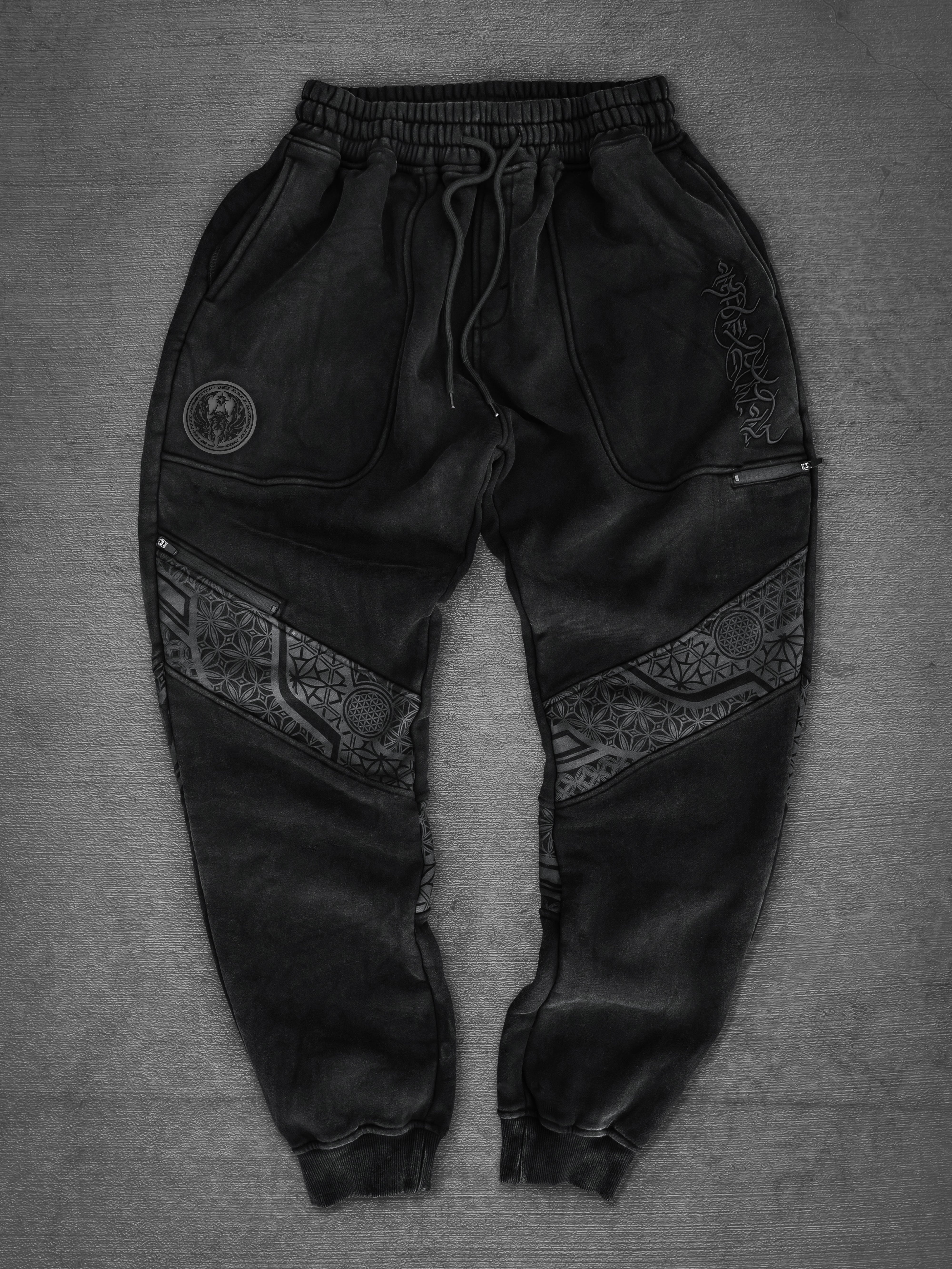 PRE-ORDER ✦ GEOMETRY OF BEING V1 ✦ Premium Stonewash Joggers Joggers 