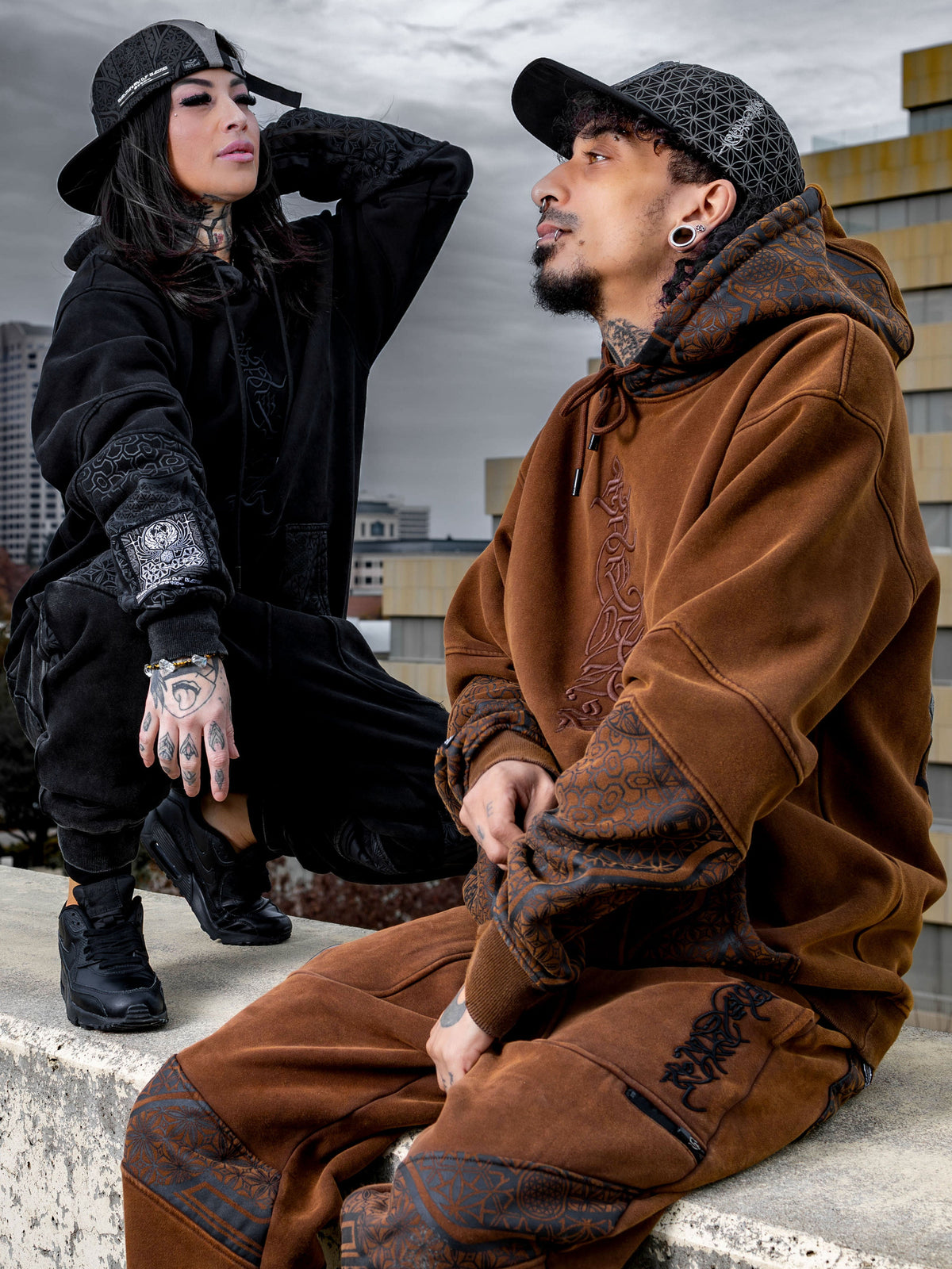 GEOMETRY OF BEING V2 ✦ Premium Stonewash Hoodie Hoodie 