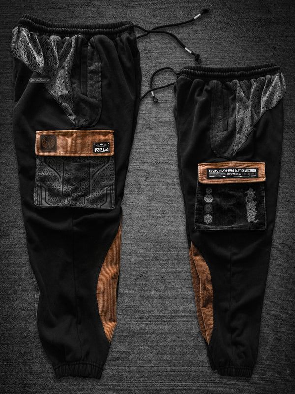 COMING SOON ✦ GEOMETRY OF BEING ✦ Tan/Black ✦ Corduroy Flow Joggers Joggers 