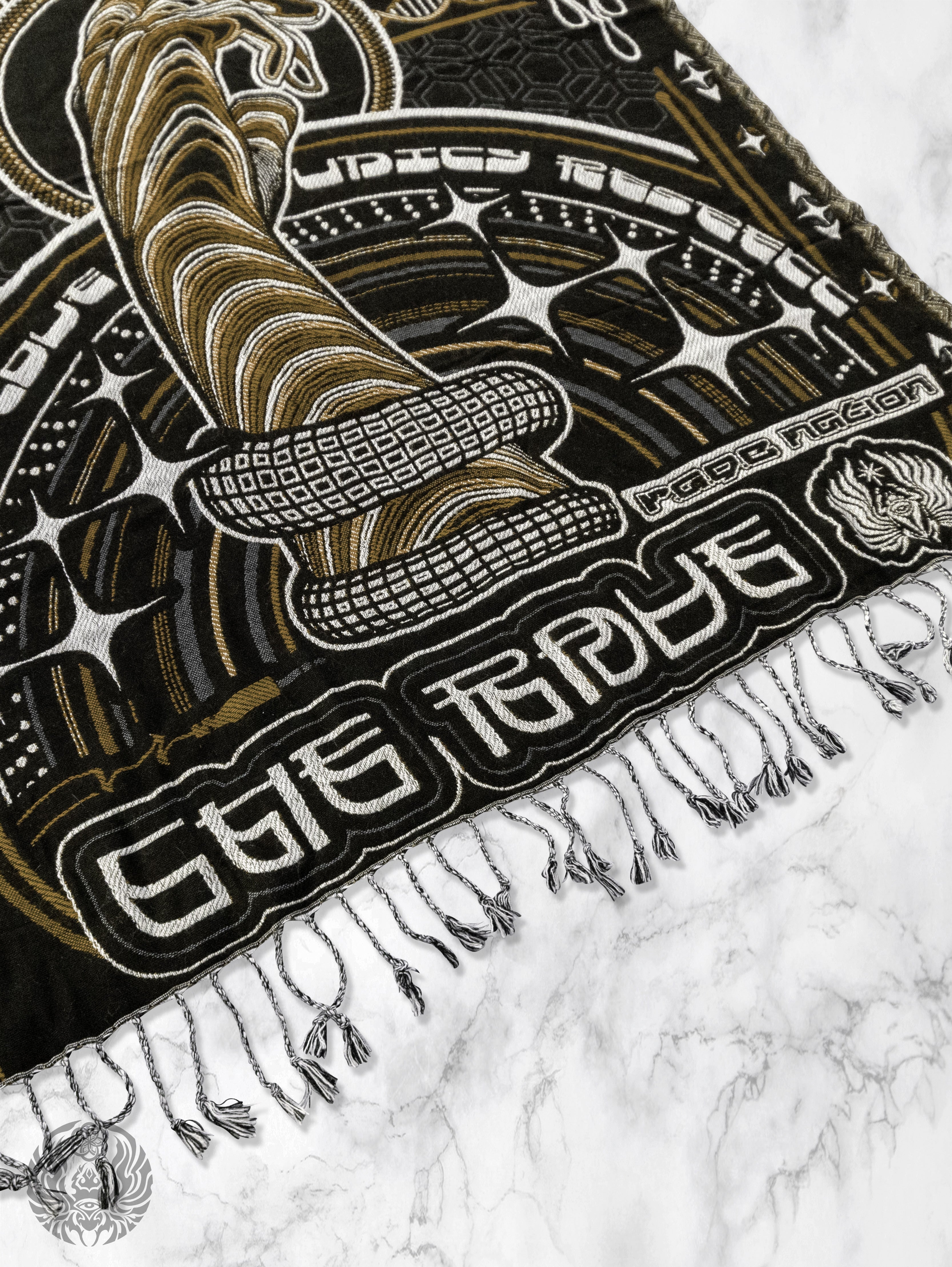 NEW DROP ✦ THE RAVE ✦ Black/Gold Double-Layered Shawl Shawls 