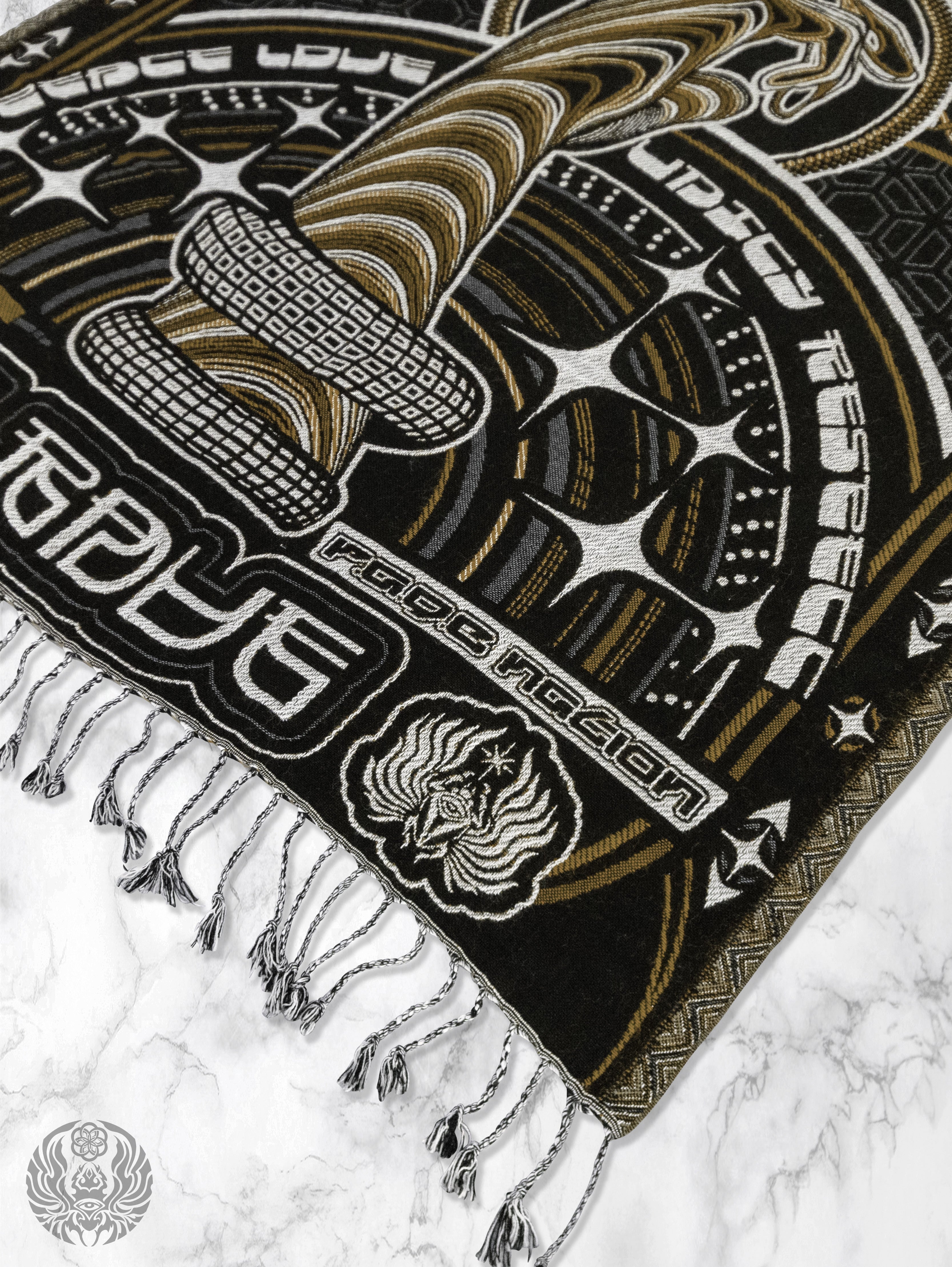 NEW DROP ✦ THE RAVE ✦ Black/Gold Double-Layered Shawl Shawls 