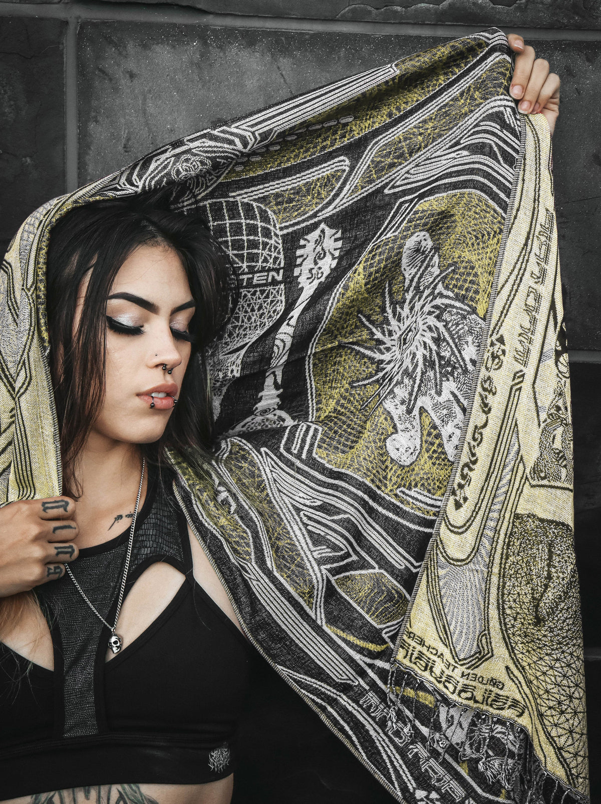 GOLDEN TEACHERS V1 • GOLD • Festival Shawl/Scarf NEW Shawl 