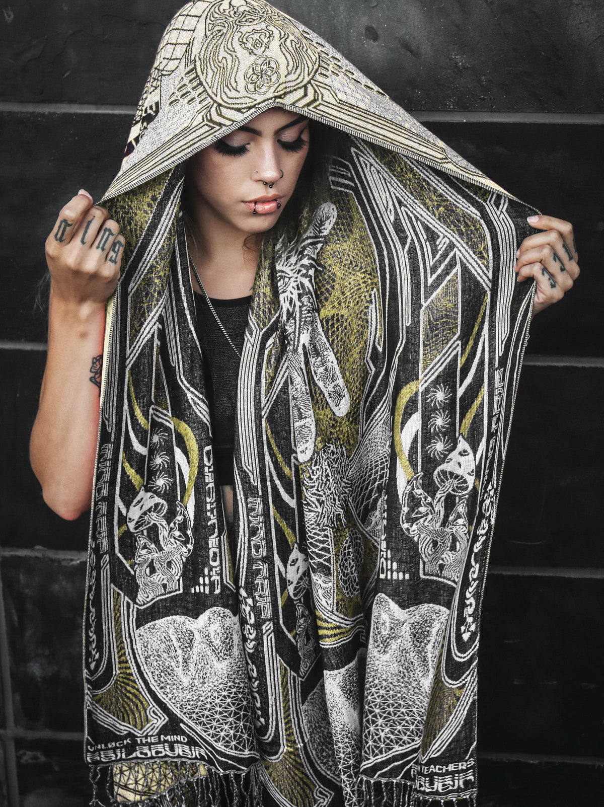 GOLDEN TEACHERS V1 • GOLD • Festival Shawl/Scarf NEW Shawl 