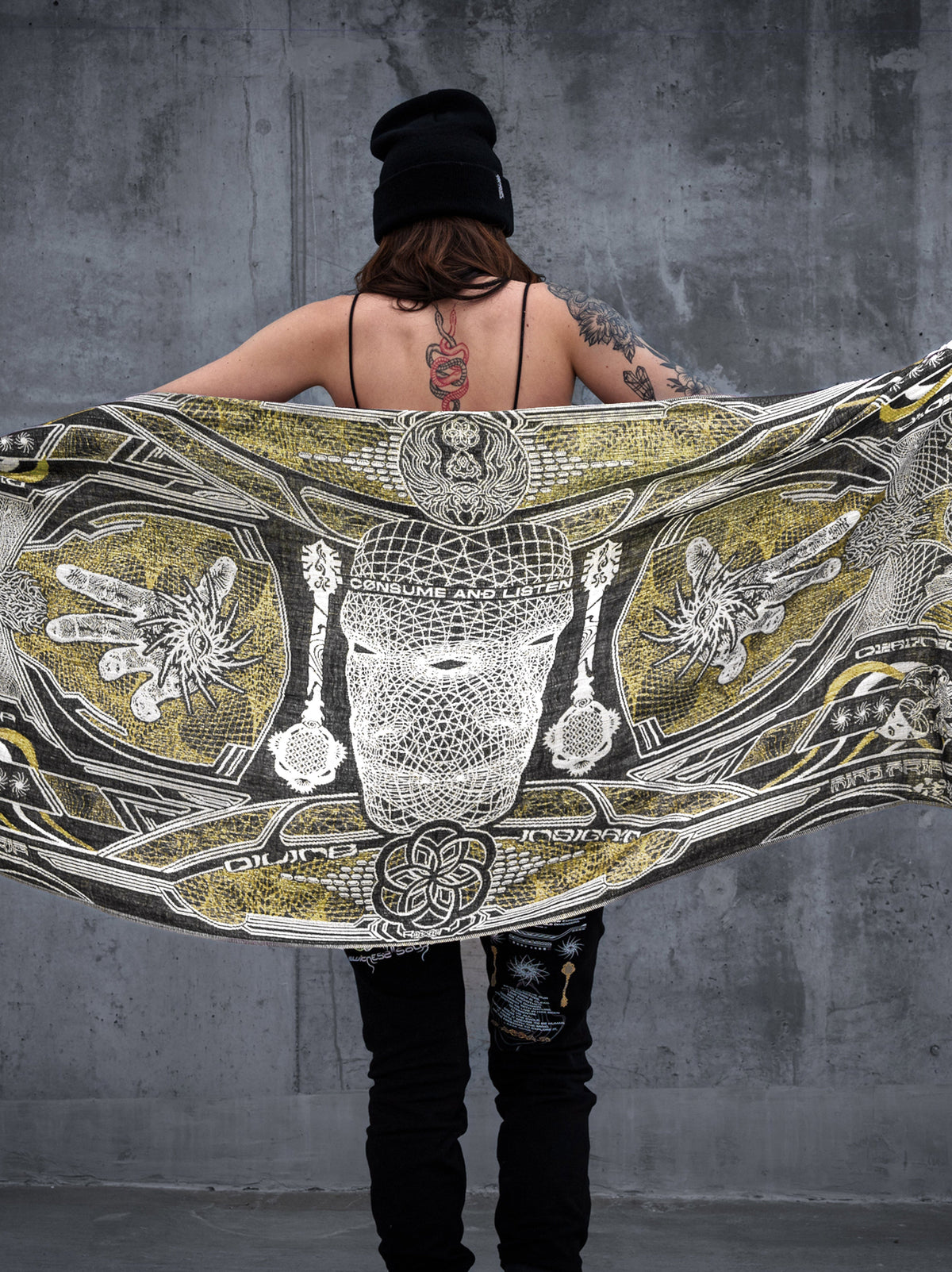 GOLDEN TEACHERS V1 • GOLD • Festival Shawl/Scarf NEW Shawl 