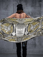 GOLDEN TEACHERS V1 • GOLD • Festival Shawl/Scarf NEW Shawl 