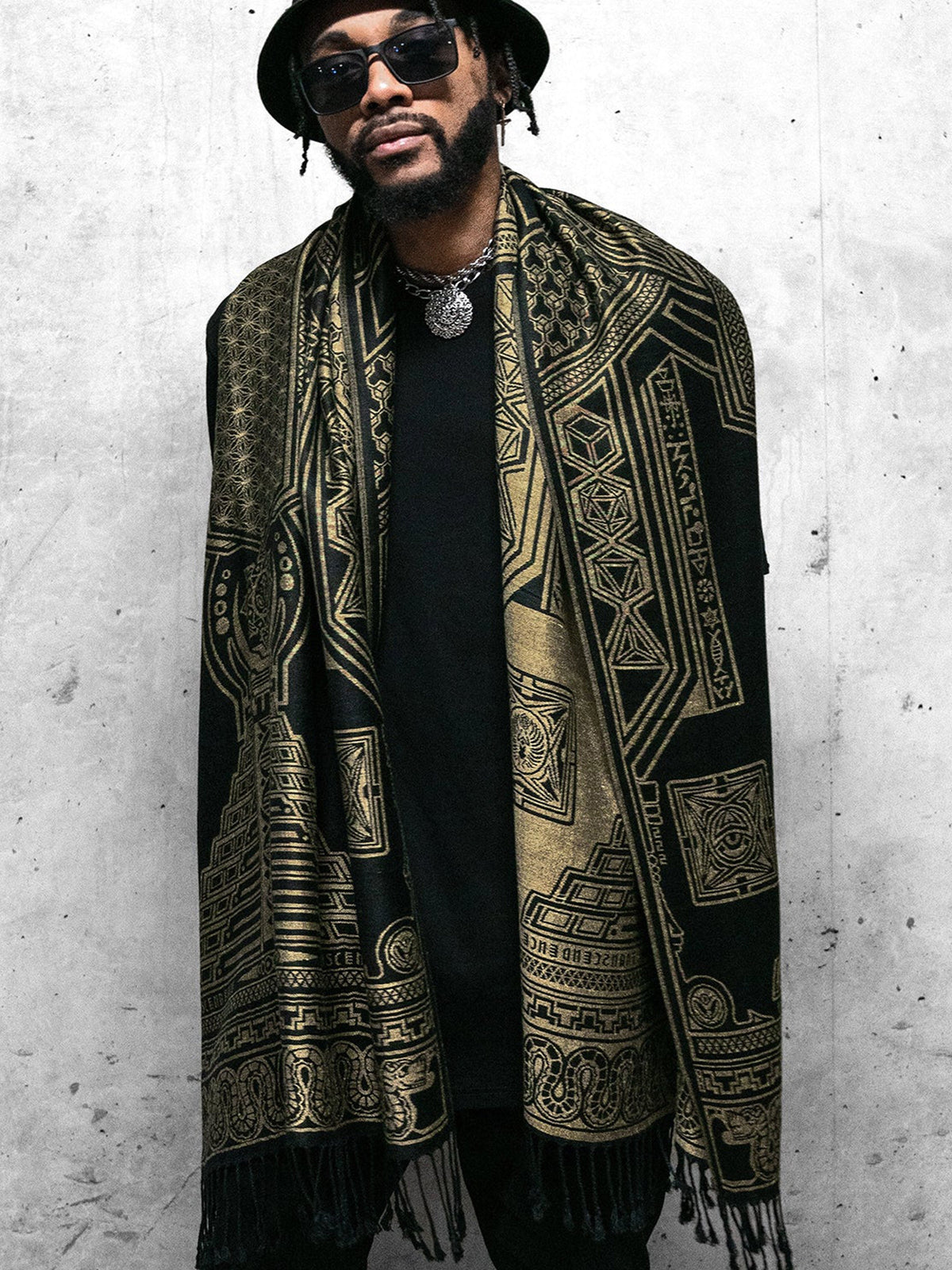 RESTOCKED ✦ TRANSCENDENCE • GOLD • GROKKO • Reversible Festival Shawl/Scarf Shawls 