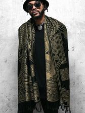 RESTOCKED ✦ TRANSCENDENCE • GOLD • GROKKO • Reversible Festival Shawl/Scarf Shawls 