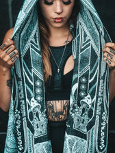 RESTOCKED ✦ GOLDEN TEACHERS V1 • AQUAMARINE • Festival Shawl/Scarf Shawl 