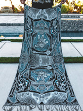 RESTOCKED ✦ GOLDEN TEACHERS V1 • AQUAMARINE • Festival Shawl/Scarf Shawl 