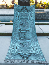 RESTOCKED ✦ GOLDEN TEACHERS V1 • AQUAMARINE • Festival Shawl/Scarf Shawl 