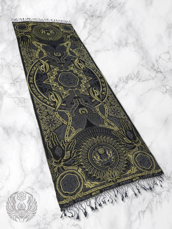 COMING SOON • PROTECTED BY INTENT • GOLD FESTIVAL SHAWL Shawls 