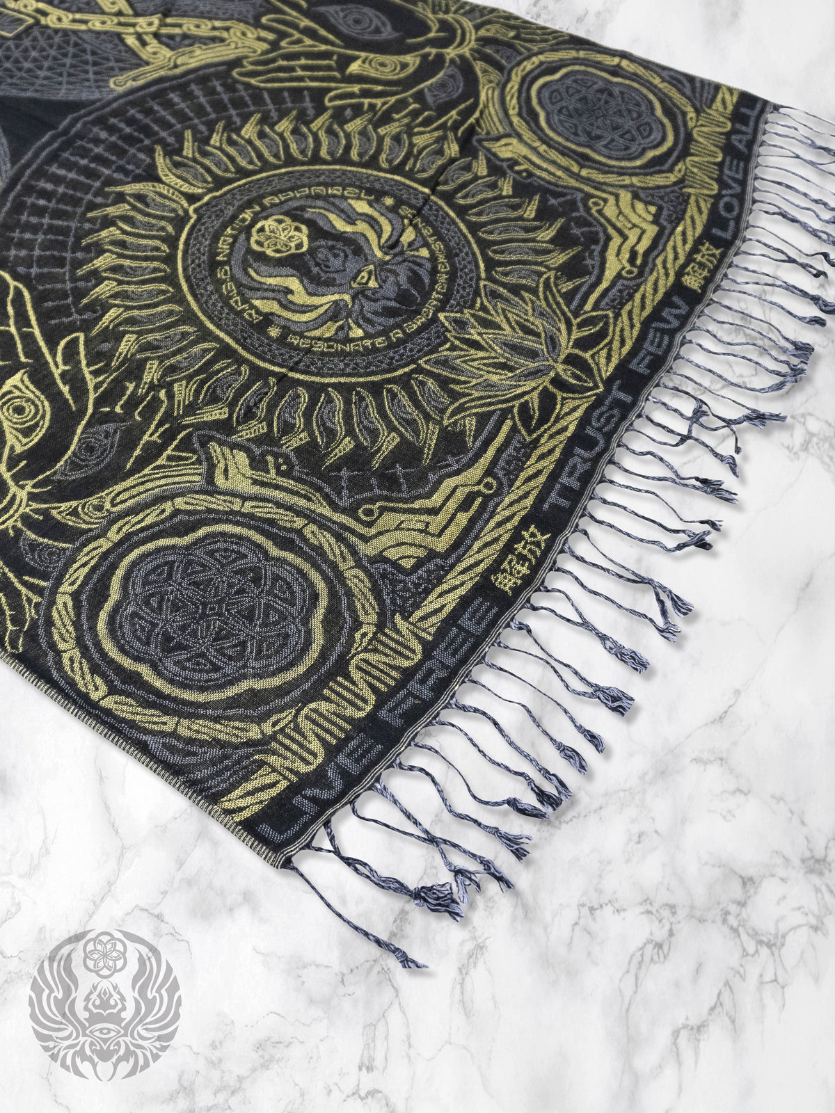 COMING SOON • PROTECTED BY INTENT • GOLD FESTIVAL SHAWL Shawls 