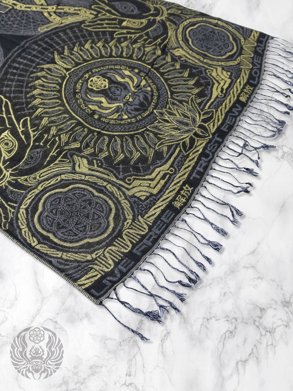 COMING SOON • PROTECTED BY INTENT • GOLD FESTIVAL SHAWL Shawls 