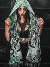GOLDEN TEACHERS V1 • UV GREEN • Festival Shawl/Scarf Shawl 