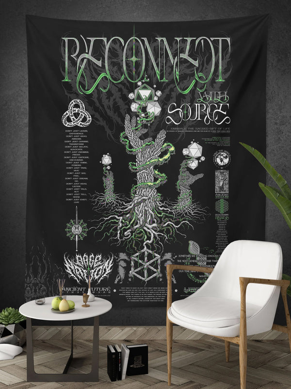 RECONNECT WITH SOURCE V2 ✦ YANTRART x RAGE NATION ✦ Limited Edition Tapestry Tapestry 