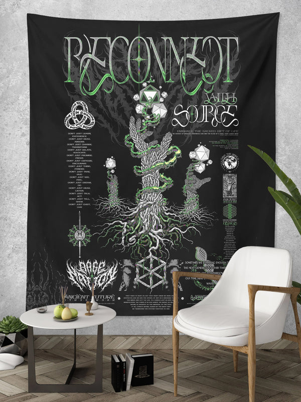 RECONNECT WITH SOURCE V2 ✦ YANTRART x RAGE NATION ✦ Limited Edition Tapestry Tapestry 