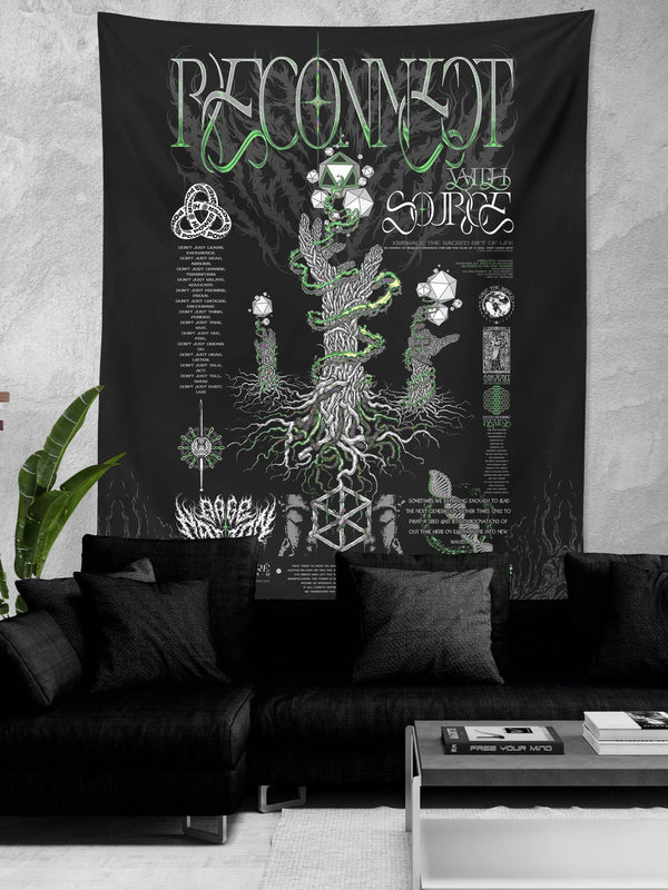 RECONNECT WITH SOURCE V2 ✦ YANTRART x RAGE NATION ✦ Limited Edition Tapestry Tapestry 