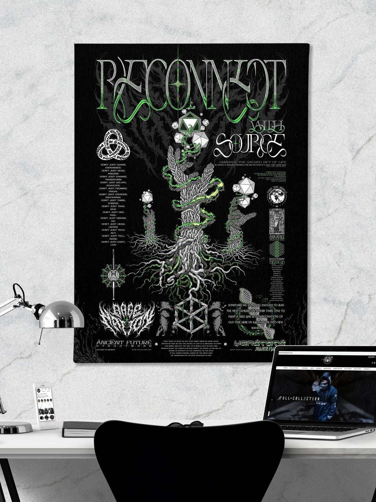 RECONNECT WITH SOURCE V2 ✦ YANTRART x RAGE NATION ✦ Limited Edition Canvas Canvas 