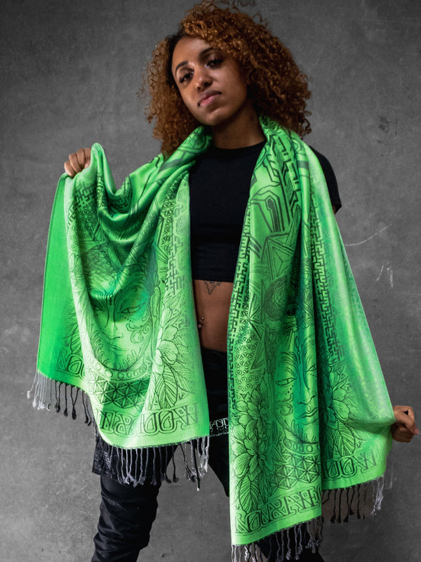 WOUNDS TO WISDOM • Yantrart x Rage Nation • UV-Reactive Gradient Shawl Shawls 