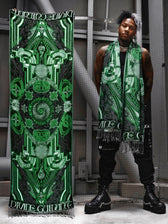DIVINE GUIDANCE ✦ UV GREEN ✦ Reversible Festival Shawl Shawl 