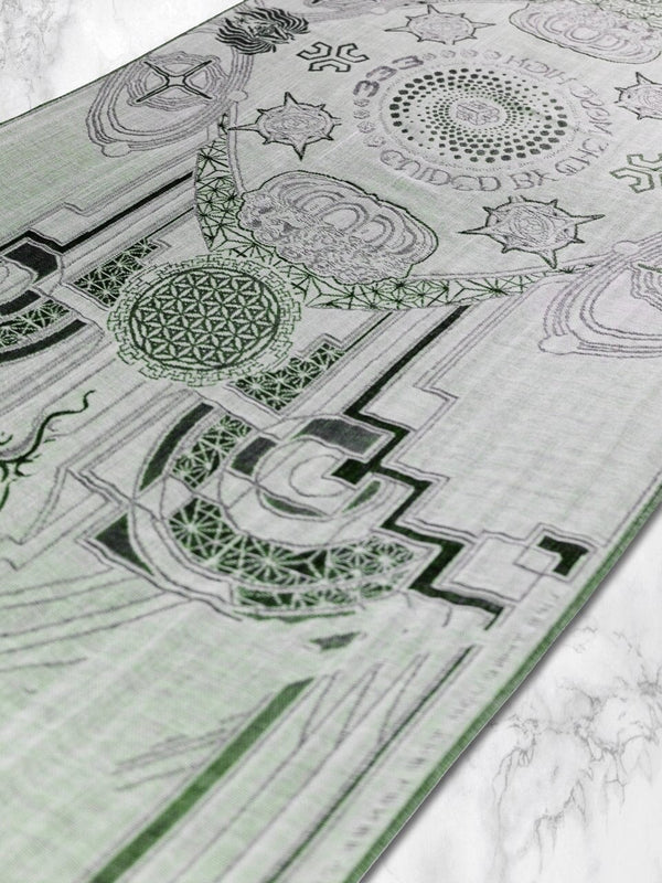 DIVINE GUIDANCE ✦ UV GREEN ✦ Reversible Festival Shawl Shawl 