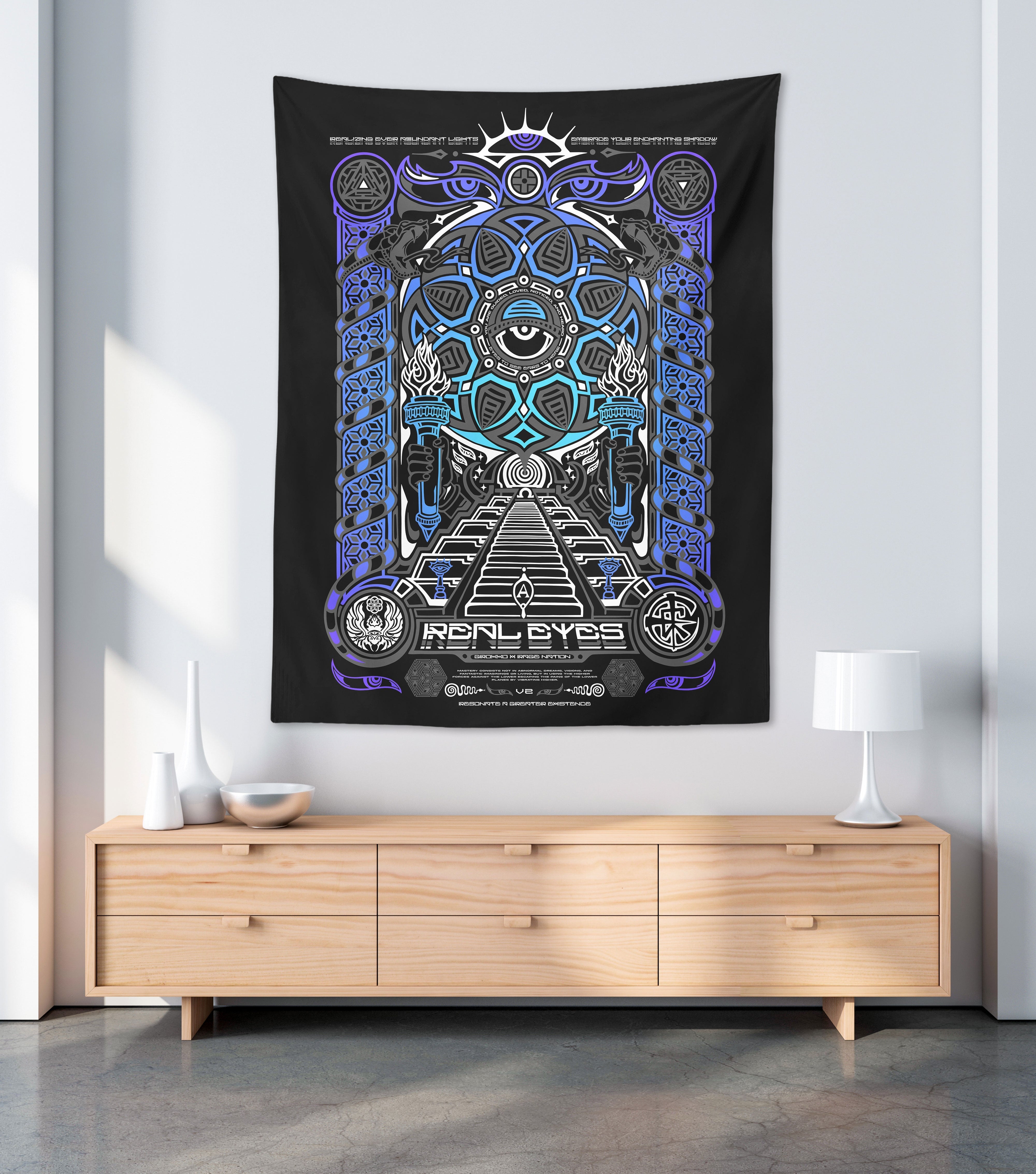REAL EYES 2.0 ✦ GROKKO ✦ 111 Limited Edition Tapestry Tapestry 