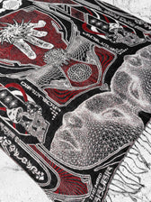 RESTOCKED ✦ GOLDEN TEACHERS V1 • RUBY • UV-Reactive Festival Shawl/Scarf Shawl 