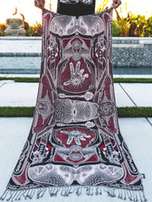 RESTOCKED ✦ GOLDEN TEACHERS V1 • RUBY • UV-Reactive Festival Shawl/Scarf Shawl 