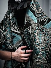 RESTOCKED ✦ HARMONY HEALS • UV REACTIVE TEAL • Festival Shawl/Scarf Shawl 