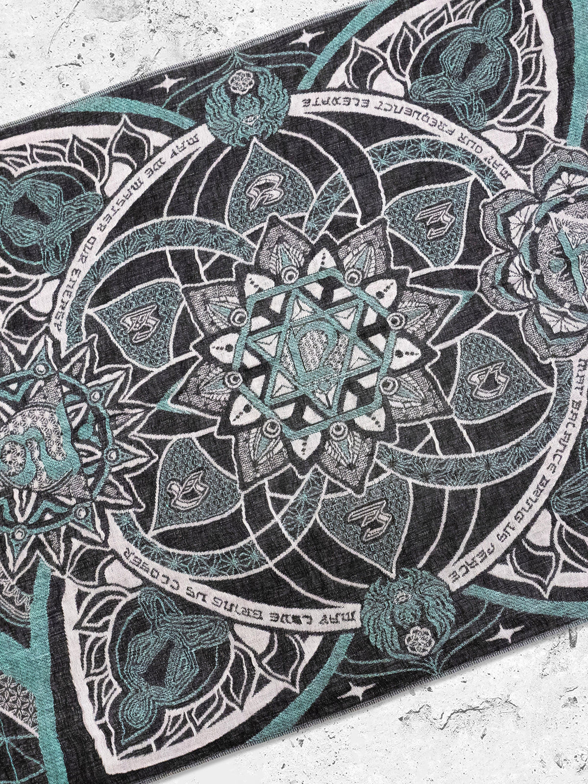 RESTOCKED ✦ HARMONY HEALS • UV REACTIVE TEAL • Festival Shawl/Scarf Shawl 