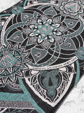 RESTOCKED ✦ HARMONY HEALS • UV REACTIVE TEAL • Festival Shawl/Scarf Shawl 