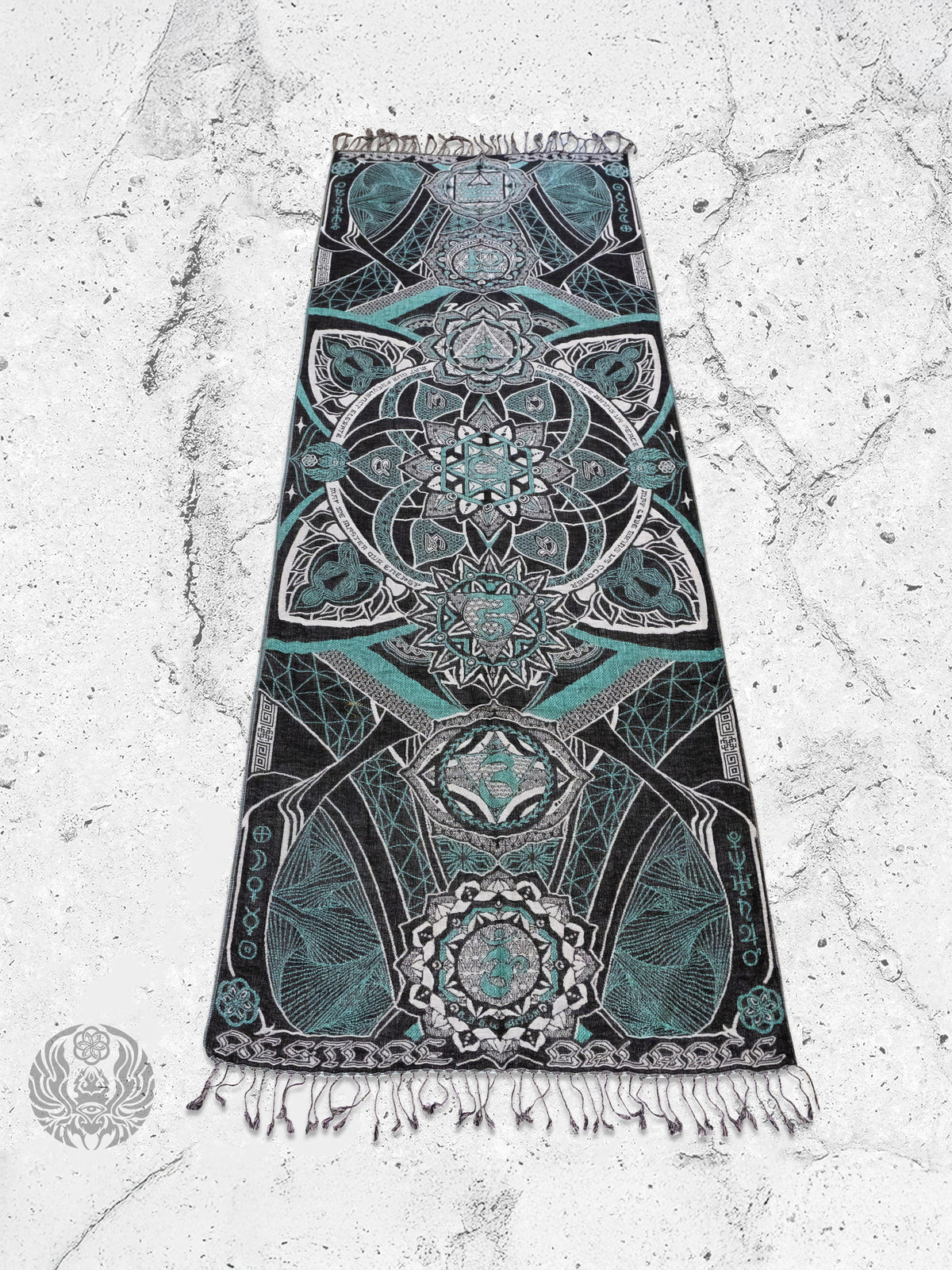 RESTOCKED ✦ HARMONY HEALS • UV REACTIVE TEAL • Festival Shawl/Scarf Shawl 