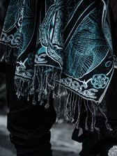 RESTOCKED ✦ HARMONY HEALS • UV REACTIVE TEAL • Festival Shawl/Scarf Shawl 