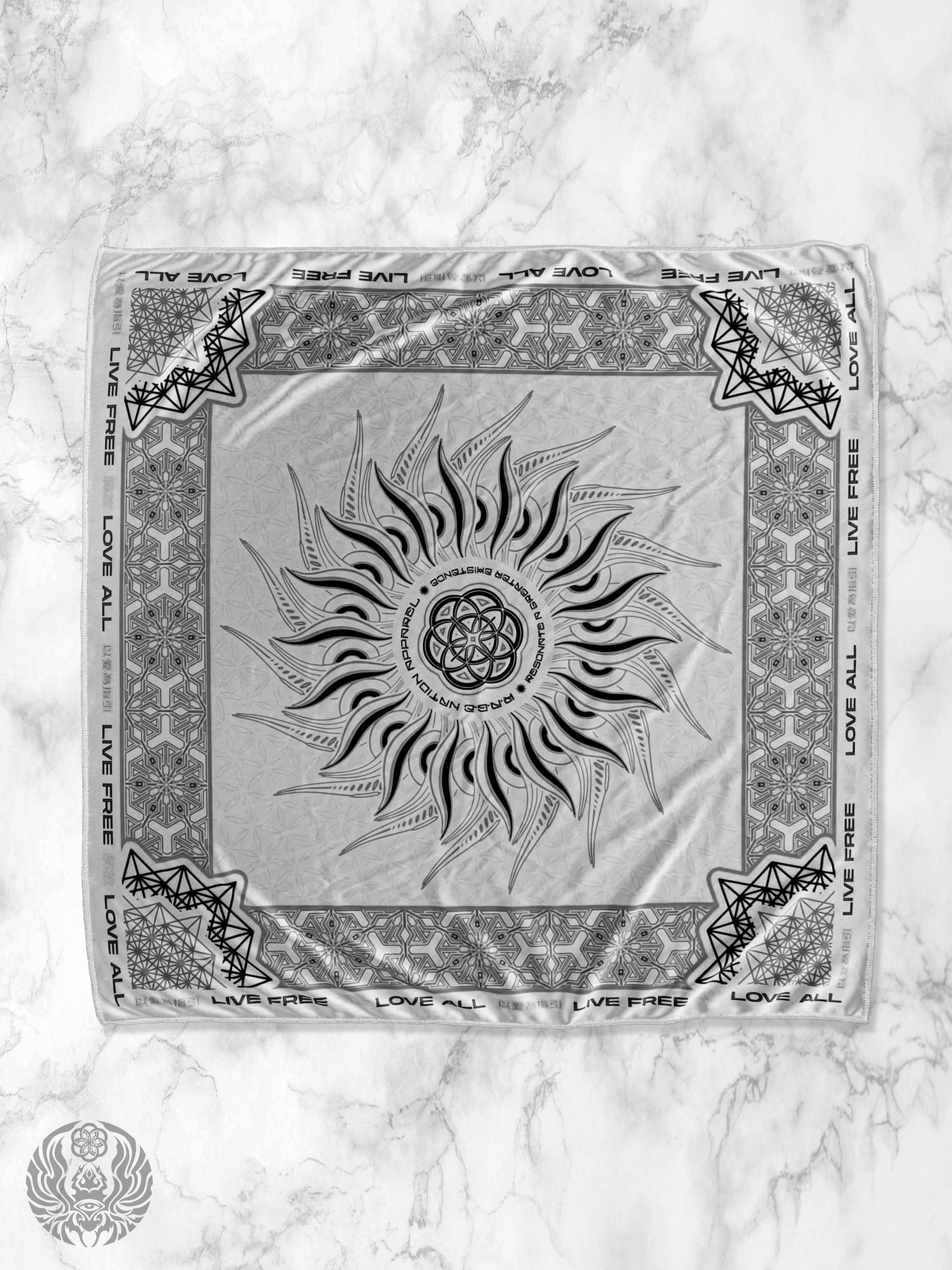 PROTECTED BY INTENT ✦ Frost White Double-sided Bandana